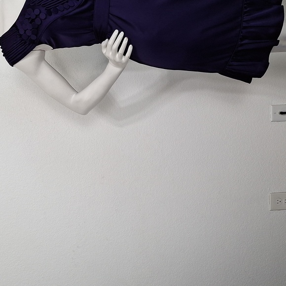 Gianni Bini NEW Purple Romantic Glam Cocktail Belted Ruffle Preppy Dress Size 10 - Picture 7 of 14